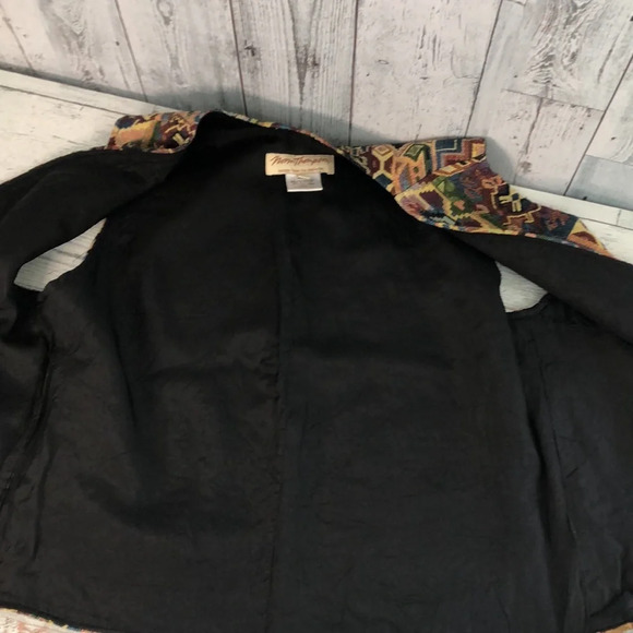 Vintage Norm Thompson Aztec Tapestry Vest Large - Picture 9 of 9